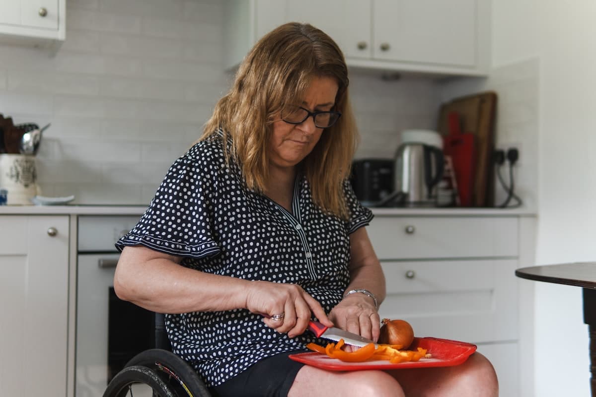 A person building independence and community connections with support